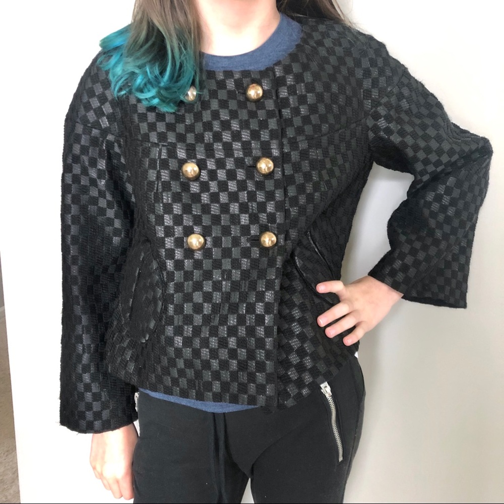 Yoana Baraschi
Black  Checker Jacket Coat